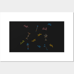 Neurons and Neurotransmitters Rainbow Posters and Art